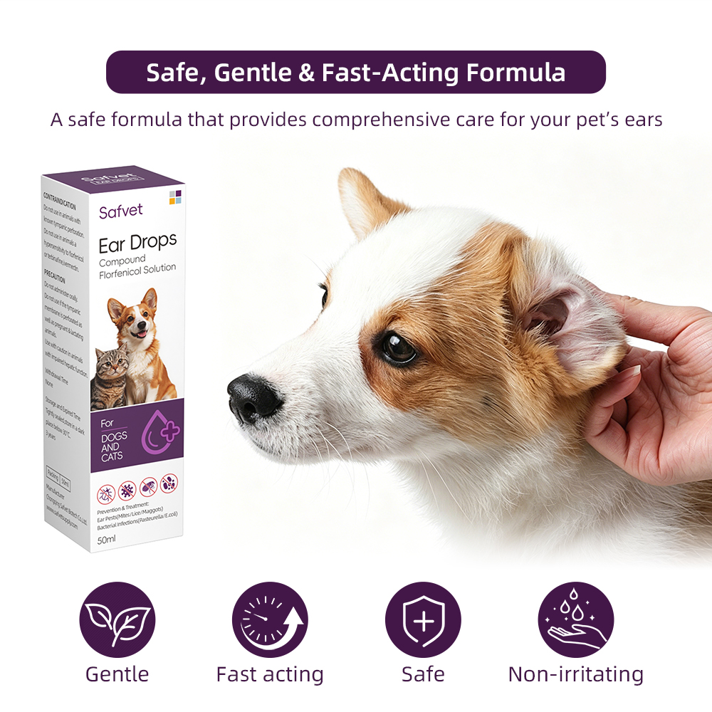 Compound Florfenicol Ear Drops – Dogs & Cats Bacterial-Fungal Ear Treatment